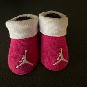 Nike Pink and White Baby Booties